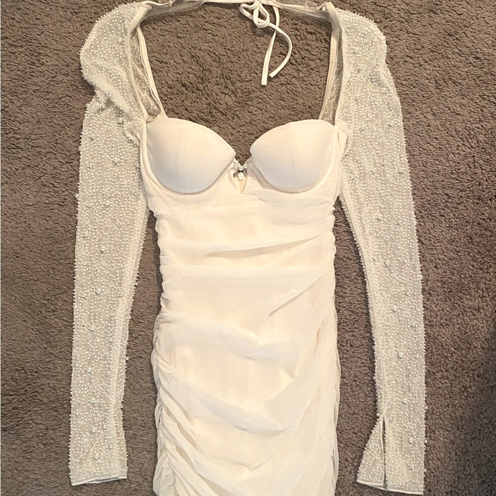 Oh Polly long sleeved embellished dress